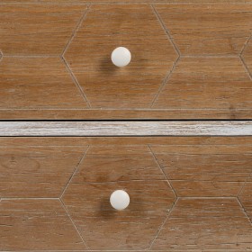 Comodino COUNTRY Naturale Bianco Legno di abete 50 x 35 x 55 cm Legno MDF