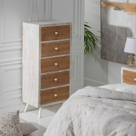 Cassettiera COUNTRY 50 x 35 x 112 cm Naturale Bianco Legno di abete Legno MDF