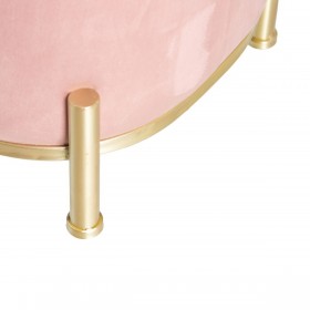 Panca 104,5 x 39 x 42 cm Tessuto Sintetico Rosa Metallo