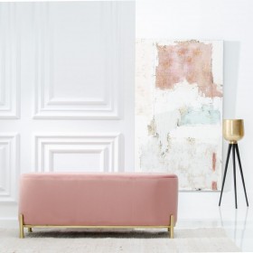 Panca 104,5 x 39 x 42 cm Tessuto Sintetico Rosa Metallo