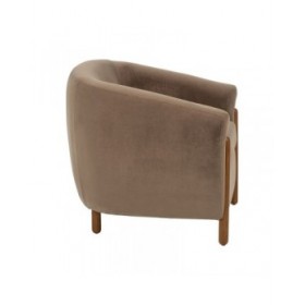 Poltrona Naturale Taupé Legno d'albero della gomma Foam Tessuto 87 x 80 x 81 cm