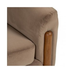 Poltrona Naturale Taupé Legno d'albero della gomma Foam Tessuto 87 x 80 x 81 cm