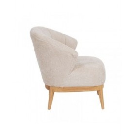 Poltrona Crema Naturale Legno d'albero della gomma Foam Tessuto 71 x 75 x 76 cm