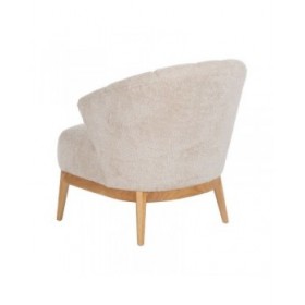 Poltrona Crema Naturale Legno d'albero della gomma Foam Tessuto 71 x 75 x 76 cm