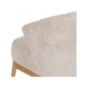 Poltrona Crema Naturale Legno d'albero della gomma Foam Tessuto 71 x 75 x 76 cm