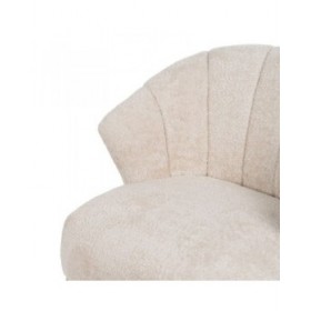 Poltrona Crema Naturale Legno d'albero della gomma Foam Tessuto 71 x 75 x 76 cm