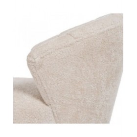 Poltrona Crema Naturale Legno d'albero della gomma Foam Tessuto 71 x 75 x 76 cm