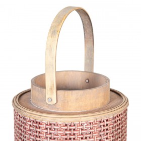 Lanterna 20,5 x 20,5 x 29 cm Portacandele Marrone Fibra naturale