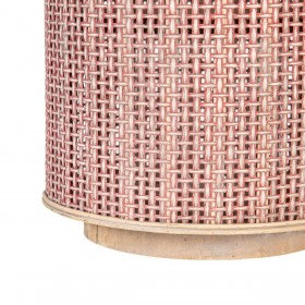 Lanterna 26 x 26 x 34,5 cm Portacandele Marrone Fibra naturale