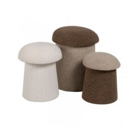 Puff Marrone Beige Legno MDF 40 x 40 x 48 cm (2 Unità)