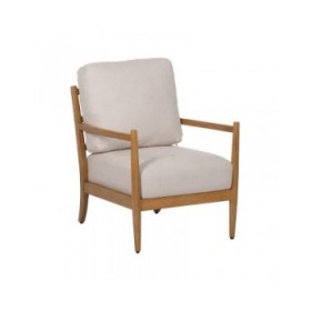 Poltrona Beige Naturale Legno d'albero della gomma Legno MDF Foam 100 % poliestere 65 x 71 x 88 cm