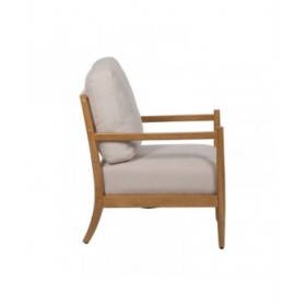 Poltrona Beige Naturale Legno d'albero della gomma Legno MDF Foam 100 % poliestere 65 x 71 x 88 cm