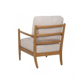 Poltrona Beige Naturale Legno d'albero della gomma Legno MDF Foam 100 % poliestere 65 x 71 x 88 cm