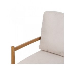 Poltrona Beige Naturale Legno d'albero della gomma Legno MDF Foam 100 % poliestere 65 x 71 x 88 cm