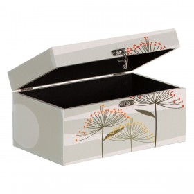 Scatola Decorativa PVC Tela Carta DMF Fiori 30 x 18 x 15 cm (2 Pezzi)