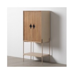 Credenza AIKO Crema Naturale Ferro Legno MDF 70 x 40 x 172 cm