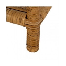 Tavolino da Caffè Beige Cristallo Rattan 90 x 40 x 42 cm