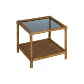 Tavolo aggiuntivo Beige Cristallo Rattan 50 x 50 x 45 cm
