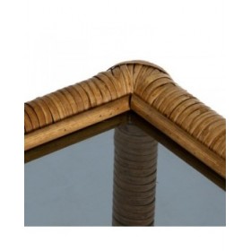 Tavolo aggiuntivo Beige Cristallo Rattan 50 x 50 x 45 cm