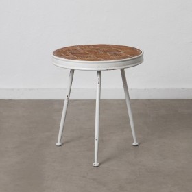 Tavolo aggiuntivo 50 x 50 x 56 cm Naturale Metallo Bianco