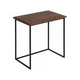 Tavolo aggiuntivo LAGOM Nero Naturale Ferro Legno d'albero della gomma 60 x 40 x 60 cm 50 x 35 x 53 cm 2 Pezzi (2 Unità)