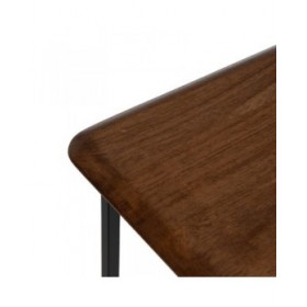 Tavolo aggiuntivo LAGOM Nero Naturale Ferro Legno d'albero della gomma 60 x 40 x 60 cm 50 x 35 x 53 cm 2 Pezzi (2 Unità)
