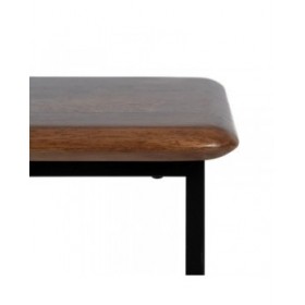 Tavolo aggiuntivo LAGOM Nero Naturale Ferro Legno d'albero della gomma 60 x 40 x 60 cm 50 x 35 x 53 cm 2 Pezzi (2 Unità)