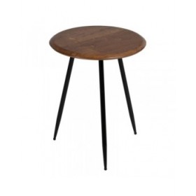 Tavolo aggiuntivo LAGOM Nero Naturale Ferro Legno d'albero della gomma 40 x 40 x 50 cm