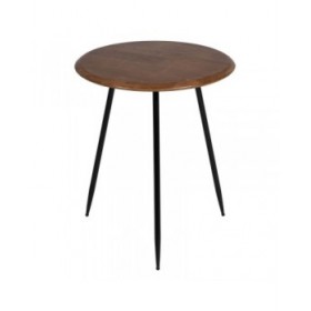 Tavolo aggiuntivo LAGOM Nero Beige Ferro Legno d'albero della gomma 50 x 50 x 60 cm