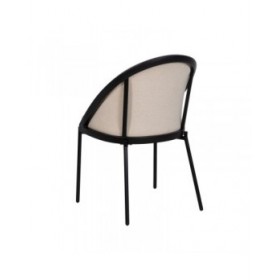 Sedia da Sala da Pranzo Nero Beige 54 x 47,5 x 82,3 cm
