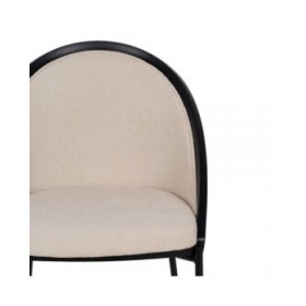Sedia da Sala da Pranzo Nero Beige 54 x 47,5 x 82,3 cm