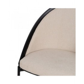 Sedia da Sala da Pranzo Nero Beige 54 x 47,5 x 82,3 cm