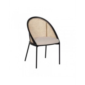 Sedia da Sala da Pranzo Nero Naturale 54 x 49 x 82,3 cm