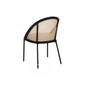 Sedia da Sala da Pranzo Nero Naturale 54 x 49 x 82,3 cm
