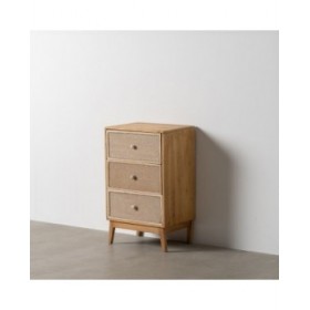 Comodino GEREL Naturale Legno di abete Legno MDF Fibra naturale 46 x 37 x 76 cm