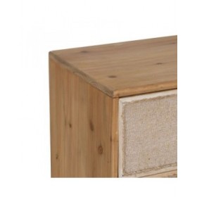 Comodino GEREL Naturale Legno di abete Legno MDF Fibra naturale 46 x 37 x 76 cm