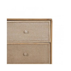 Comodino GEREL Naturale Legno di abete Legno MDF Fibra naturale 46 x 37 x 76 cm