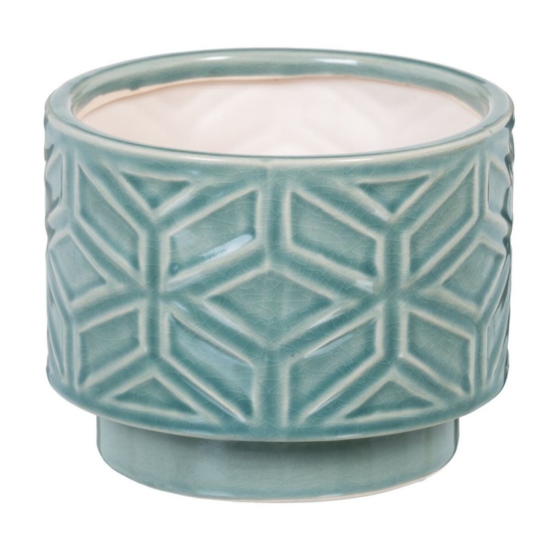 Vaso 17,5 x 17,5 x 14 cm Ceramica Azzurro