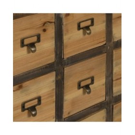 Cassettiera Beige Grigio Legno di abete Legno MDF 80,5 x 35 x 115 cm
