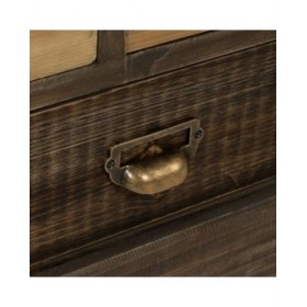 Cassettiera Beige Grigio Legno di abete Legno MDF 80,5 x 35 x 115 cm