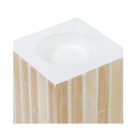 Portacandele Beige Bambù Legno MDF 10,5 x 10,5 x 10,5 cm