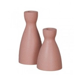 Portacandele Rosa Ceramica 9,5 x 9,5 x 12 cm