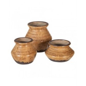 Vaso Marrone Ceramica 13 x 13 x 11,5 cm