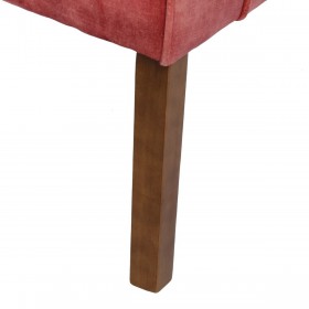 Poltrona 77 x 64 x 88 cm Tessuto Sintetico Legno Rosso Scuro