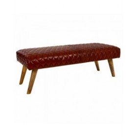 Panca Alexandra House Living Pelle Legno di mango 53 x 38 x 115 cm