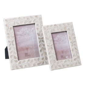 Portafoto Beige Madreperla 17 x 22 cm Legno MDF