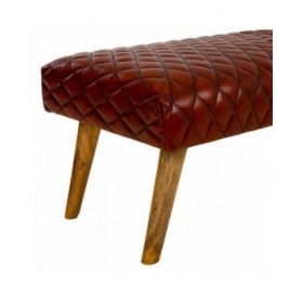 Panca Alexandra House Living Pelle Legno di mango 53 x 38 x 115 cm