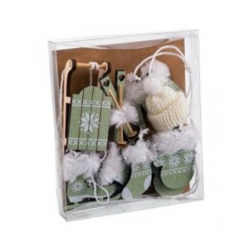 Decorazione Natalizia Bianco Verde 13 X 11 X 2 CM (10 Unità)