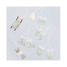 Decorazione Natalizia Bianco Verde 13 X 11 X 2 CM (10 Unità)