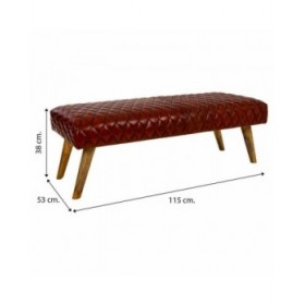 Panca Alexandra House Living Pelle Legno di mango 53 x 38 x 115 cm